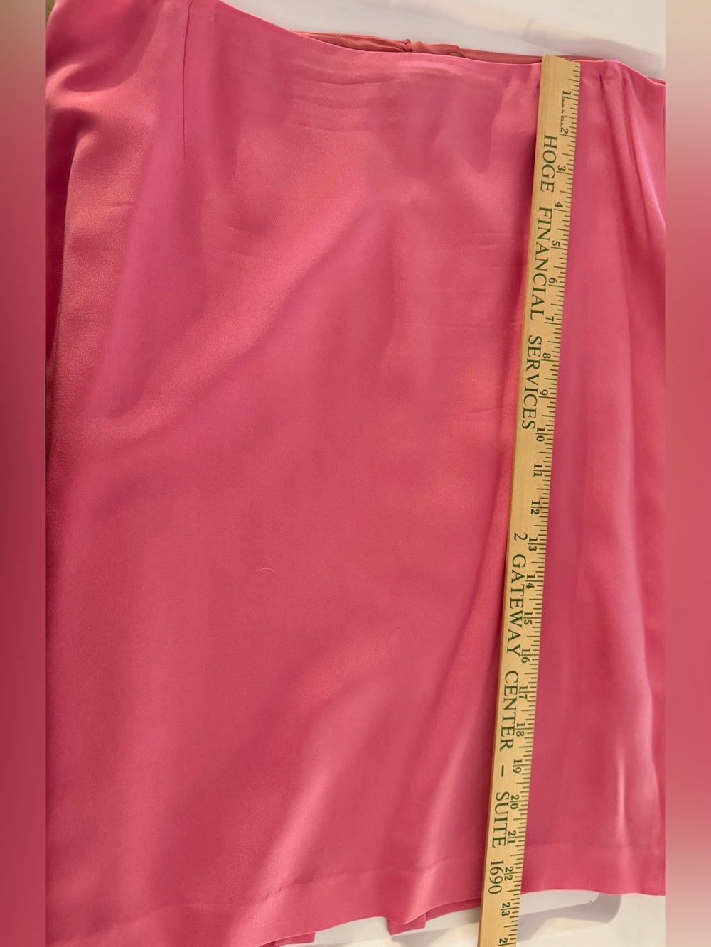 Vintage Maggy London Vibrant Pink Two-Piece Silk Skirt Suit Set Size 12 - Picture 10 of 10